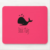 Ocean Glow_black-on-red Whale "Bink Thig" mousepads