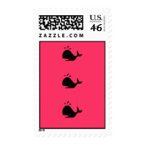 Ocean Glow_black-on-red Whale postage postage by FUNauticals Ocean Glow_black-on-red Whale postage postage