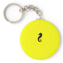Ocean Glow_Black-on-Yellow Seahorse Keychains