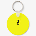Ocean Glow_Black-on-Yellow Seahorse keychains by FUNauticals Ocean Glow_Black-on-Yellow Seahorse keychains