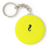 Ocean Glow_Black-on-Yellow Seahorse Keychains