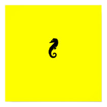 Ocean Glow_Black-on-Yellow Seahorse posters by FUNauticals Ocean Glow_Black-on-Yellow Seahorse posters
