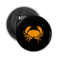 Ocean Glow_Orange on Black Crab Button Bottle Opener