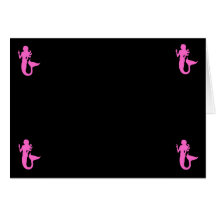 Ocean Glow_Pink Mermaid 4 corners Greeting Cards