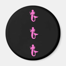 Ocean Glow_Pink Mermaid Refrigerator Magnet