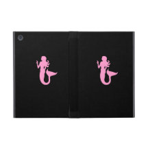 Ocean Glow_Pink-on-Black Mermaid iPad Mini Cases