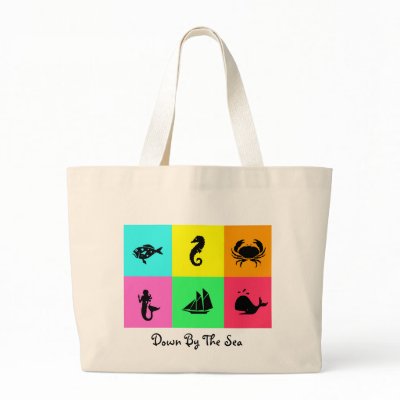 Ocean Glow_six panel, multi-color, multi-Icon Bag by FUNauticals