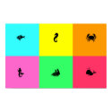 Ocean Glow_six panel, multi-color, Multi-Icon posters