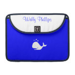 Ocean Glow_White-on-Blue Whale personalized Sleeves For MacBooks