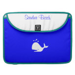 Ocean Glow_White-on-Blue Whale personalized Sleeves For MacBooks