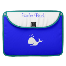 Ocean Glow_White-on-Blue Whale personalized Sleeves For MacBooks