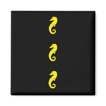 Ocean Glow_Yellow Seahorse magnets by FUNauticals Ocean Glow_Yellow Seahorse magnets