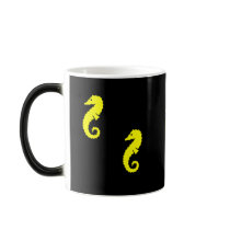 Ocean Glow_Yellow Seahorse morphing mugs by FUNauticals Ocean Glow_Yellow Seahorse morphing mugs
