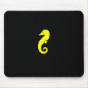 Ocean Glow_Yellow Seahorse mousepads by FUNauticals Ocean Glow_Yellow Seahorse mousepads