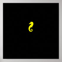 Ocean Glow_Yellow Seahorse Print