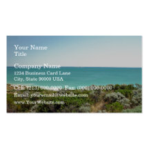 Ocean landscape with dunes and scrub business card
