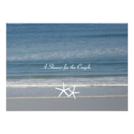 Ocean Love Starfish Wedding Shower Invitation