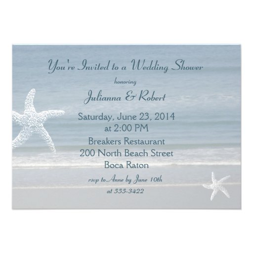 Ocean Love Starfish Wedding Shower Invitation