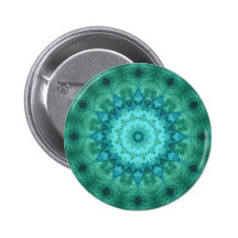 Ocean Medallion Kaleidoscope Pinback Buttons