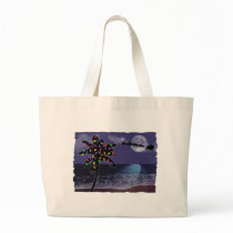 Ocean Moonlight Christmas Holiday Canvas Bags