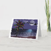 Ocean Moonlight Christmas Holiday Card