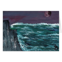 Ocean Moonrise Art Card by JohnnaCrider Ocean Moonrise Art Card