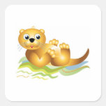 Ocean Otter Square Stickers