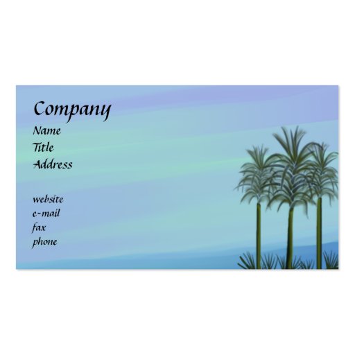 Ocean Palms Business Card (front side)