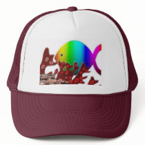 Ocean Rainbow Fish Symbol hats