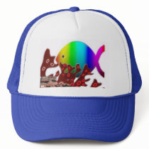 Ocean Rainbow Fish Symbol hats