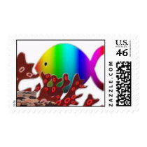 Ocean Rainbow Fish Symbol postage by Christian_Art Ocean Rainbow Fish Symbol postage