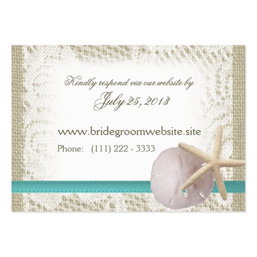 Ocean Romance Small Insert Card Business Card Template (front side)
