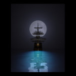 Ocean Sailboat Night Moon posters