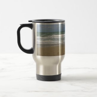 Ocean Sand Sky Faded background mug