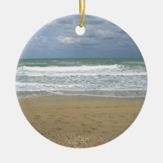 Ocean Sand Sky Faded background Christmas Tree Ornaments
