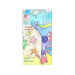 Ocean scene personalized bookplate labels