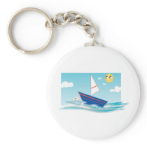 Ocean Scene with Sailboat Keychains