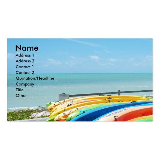 Ocean Sea Beach Key West Florida Business Card Art (front side)