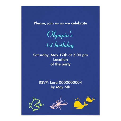 Ocean Sea Birthday Invitations