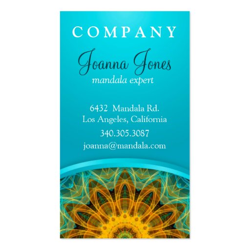 Ocean Star Mandala Business Card Template (back side)