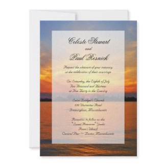 Ocean Sunset Faux Vellum Overlay Embellishment zazzle_invitation
