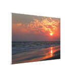 Ocean Sunset - Oak Island, NC Stretched Canvas Print