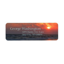 Ocean Sunset - Oak Island, NC Custom Return Address Label