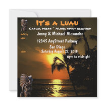 Ocean Sunset Polynesian Luau Parties Personalized Announcement