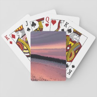 Ocean Sunset Waves Abstract Playing Cards