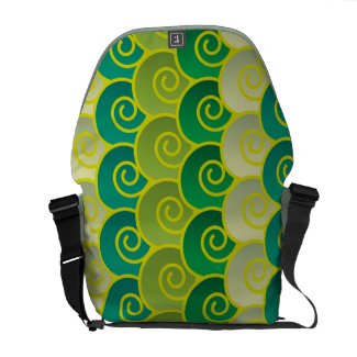 Ocean Swirls Green Messenger Bag