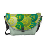 Ocean Swirls Green Messenger Bag