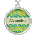 Ocean Swirls Green Necklace