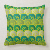 Ocean Swirls Green Pillow