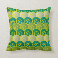 Ocean Swirls Green Pillow
